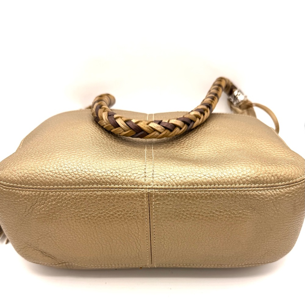 Brighton Gold and Tan Hobo Bag - Picture 8 of 11